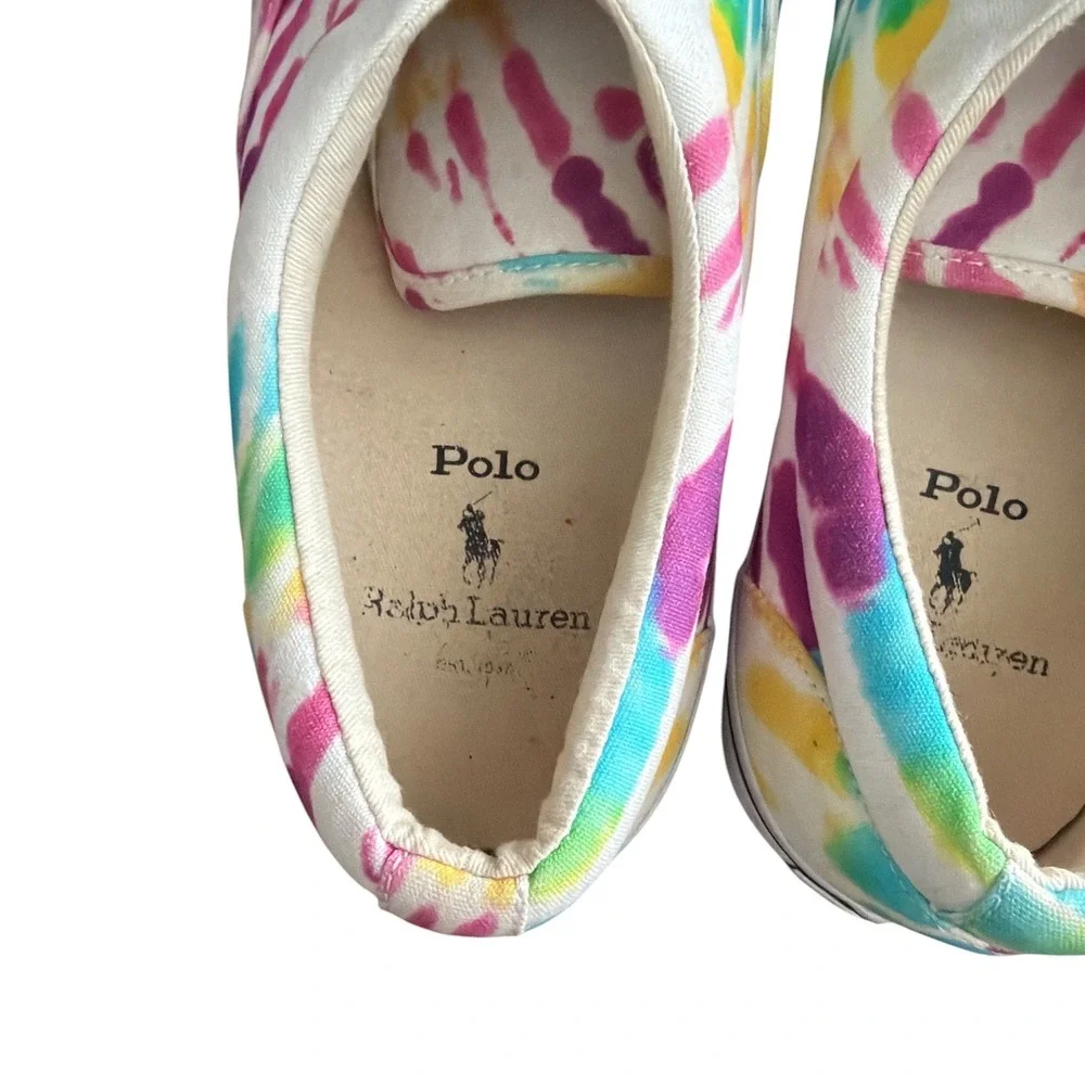 Polo Ralph Lauren Sneakers‎ Mens 11 D Multicolor Tie Dye Canvas Low Top Shoes